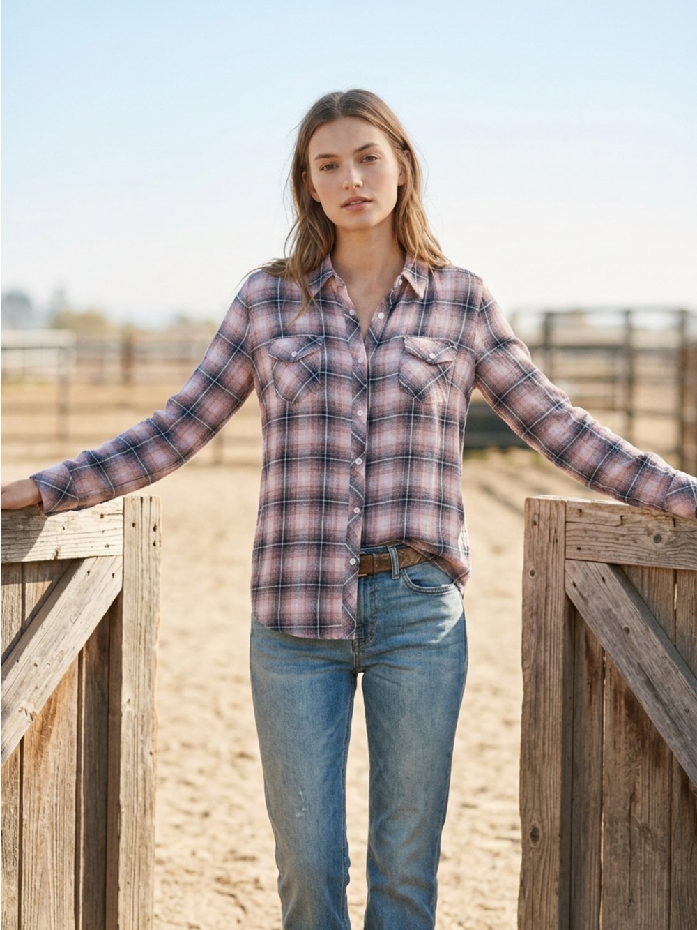 NWT Romeo & Juliet Couture Women’s Medium Plaid Button Up Shirt $130